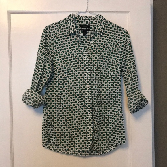 J. Crew Tops - J. Crew Perfect Button-Up with bees and hearts
